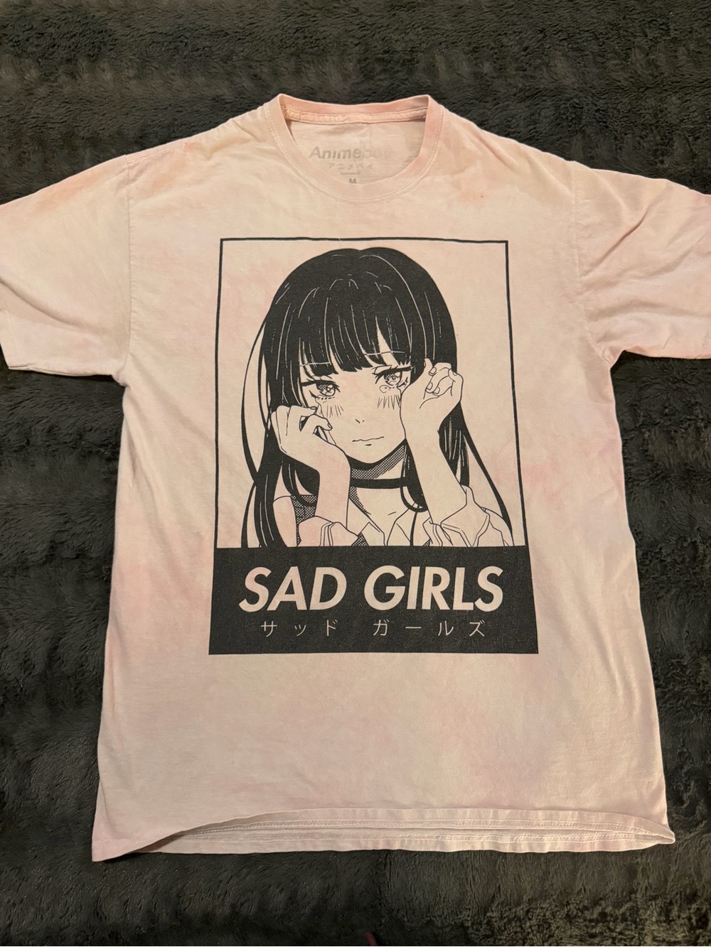 Hot Topic Pink 'Sad Girls' Anime Graphic Tee